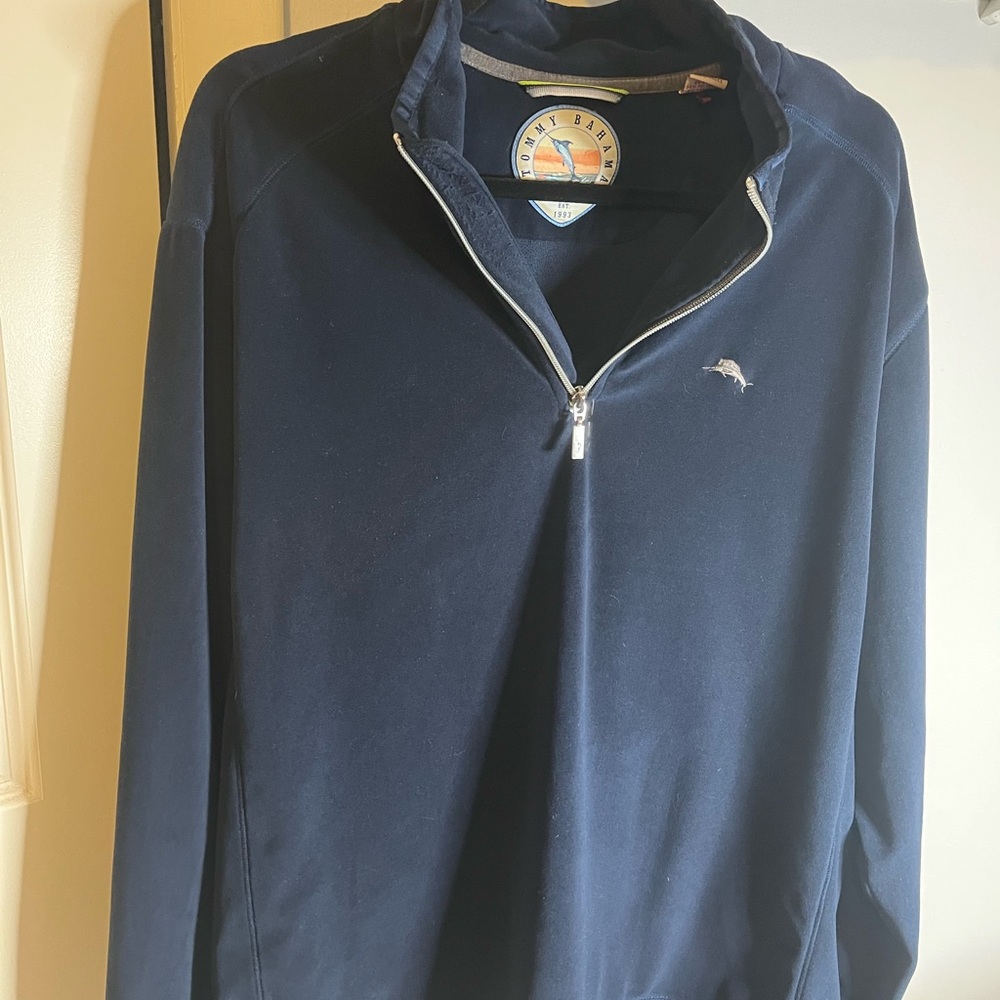 Tommy Bahama Men's Zip-Up Navy Sweater